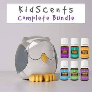 Complete KidScents Essential Oils &  Feather The Owl Diffuser ( Cool Mist Humidifier | White Noise Machine | Night Light)